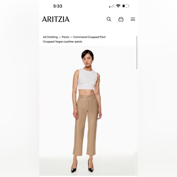 Babaton Tan Cropped Women's Pants - Picture 7 of 9